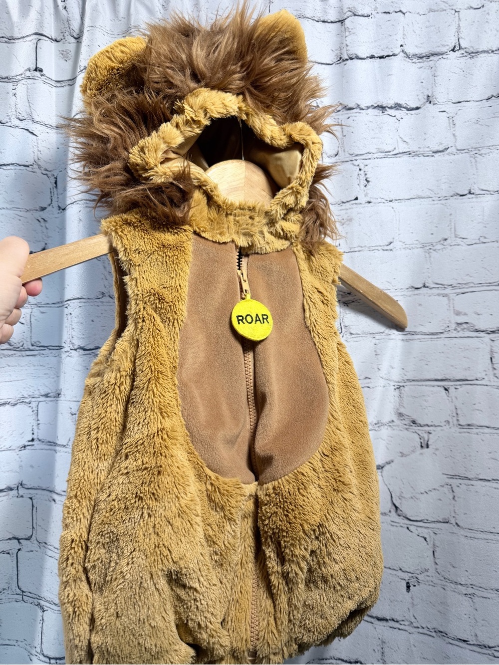 Going Wild Kids Plush Lion Hooded Bubble Zip Up in Brown